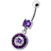 Trendy Jeweled Belly Ring: Multi-Stone Dangle with Surgical Steel Elegance