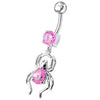 Sparkling Jeweled Spider Belly Ring - Trendy Body Jewelry