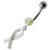 Trendy Jeweled CROSS Belly Ring - Stunning Sterling Silver & Surgical Steel!