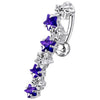 Stunning Jeweled 8-Star Belly Ring - Surgical Steel & Sterling Silver Elegance