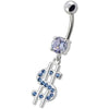 Trendy Jeweled Dollar Sign Belly Ring - Glam Up Your Style!