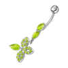 Elegant Jeweled Silver Belly Ring - Trendy 316L Surgical Steel Design