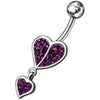 Trendy Silver Heart Belly Ring: Dazzling Dangling Design for Stylish Shoppers