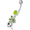 Trendy Jeweled Banana Bar Belly Ring - Stylish & Unique Body Jewelry