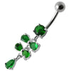 Chic Silver Jeweled Belly Ring - Dazzling Dangling Design for Trendy Shoppers!