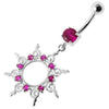 Trendy Silver Star Jeweled Belly Ring - Sparkle with Every Move!