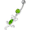 Trendy Jeweled Lizard Belly Ring - Stylish 14g Surgical Steel Body Jewelry