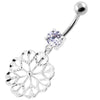 Sparkling Star Belly Ring: 925 Silver & Cubic Zirconia Jewelry for Your Style