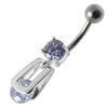 Trendy Silver Jeweled Dangling Belly Ring - Elevate Your Style!