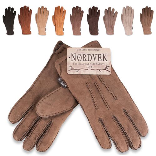 Nordvek Women's Luxe Sheepskin Gloves with Elegant 3-Point Design