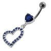 Trendy Jeweled Heart Loop Belly Ring - Stylish Sterling Silver & Steel!