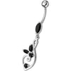 Sparkling Sterling Silver Belly Ring: Elegant Fancy Flower Design