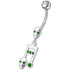 Chic Skeleton Jeweled Belly Ring - Trendy 14g Surgical Steel Body Jewelry