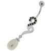 Trendy Pearl-Infused Silver Dangling Belly Ring for Fashion-Forward Shoppers