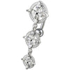 Trendy Jeweled Reverse Belly Ring - Surgical Steel & Sterling Silver Charm