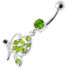 Trendy Silver Jeweled Butterfly Belly Ring - Elegant 14g Design!