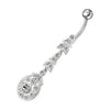 Trendy Curved Sterling Silver Belly Ring - 14G Surgical Steel Style!