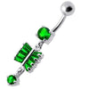 Trendy Sterling Silver Banana Belly Ring - Dazzling 316L Steel Charms!