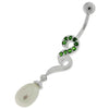 Trendy Pearl-Infused Silver Dangling Belly Ring for Fashion-Forward Shoppers