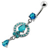 Elegant Jeweled Navel Belly Ring - 925 Silver & Cubic Zirconia Charm