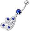 Trendy Sterling Silver Dangling Belly Ring - 316L Surgical Steel