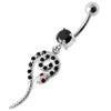 Sparkling Snake Belly Ring: Stunning 14g Surgical Steel & Sterling Silver Charm