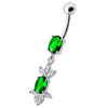 Trendy Jeweled 316L Surgical Steel Belly Ring - Dazzle Your Style!