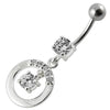 Trendy Jeweled Sterling Silver Banana Bar Belly Ring - Shop Now!