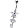 Elegant Sterling Silver Flower Belly Ring - Trendy 14g Surgical Steel Body Jewelry