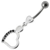 Trendy Heart Charm Surgical Steel Belly Ring - Dazzle & Shine!