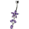 Elegant Sterling Silver Flower Belly Ring - Trendy 14g Surgical Steel Body Jewelry