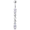 Sparkling Candy Jeweled Belly Ring - Dazzle with 925 Silver & Zirconia!