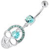 Enchanted Jeweled Skull Belly Ring: 925 Silver & Sparkling Zirconia