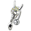 Trendy Jeweled Skull Belly Ring - Stylish 14g & Sterling Silver Charm