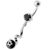 Sparkling Star Belly Ring: 316L Steel & Sterling Silver with Zirconia Charm