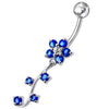 Elegant Silver Flower Belly Ring - Sterling Chic & Trendy Body Jewelry