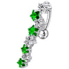 Stunning Jeweled 8-Star Belly Ring - Surgical Steel & Sterling Silver Elegance