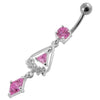 Trendy Triangled Jewel Belly Ring - Stylish 316L Surgical Steel Accessory