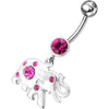 Sparkling Jeweled Elephant Belly Ring - Trendy 14g Surgical Steel Accessory