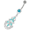 Stunning Jeweled Chandelier Belly Ring - Dazzle with Every Move!