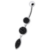 Stunning Jeweled Belly Ring - 14g Surgical Steel & Sterling Silver Charm