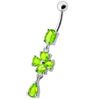 Trendy Sterling Silver Flower Belly Ring - Elegant Body Jewelry for Shoppers!