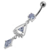 Trendy Triangled Jewel Belly Ring - Stylish 316L Surgical Steel Accessory