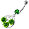 Trendy Jeweled Roses Belly Ring - Chic Surgical Steel & Sterling Silver Design!