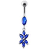 Trendy Sterling Silver Flower Belly Ring - Elegant Body Jewelry!