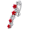 Stunning Jeweled 8-Star Belly Ring - Surgical Steel & Sterling Silver Elegance