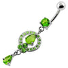 Elegant Jeweled Navel Belly Ring - 925 Silver & Cubic Zirconia Charm