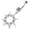 Trendy Silver Star Jeweled Belly Ring - Sparkle with Every Move!