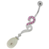 Trendy Pearl-Infused Silver Dangling Belly Ring for Fashion-Forward Shoppers