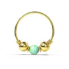 Enchanting Opal Leaf Hoop Nose Ring in 14ct Yellow Gold - Trendsetting Elegance!